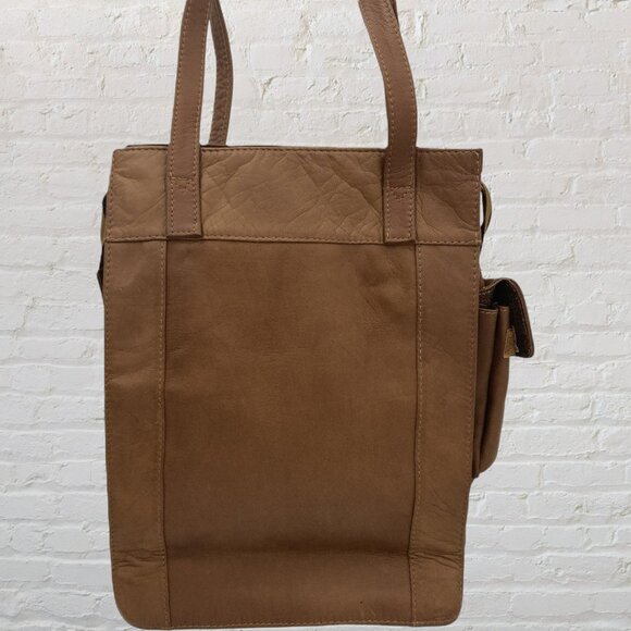 Volare Brown Genuine Leather Tote Bag Shoulder Purse Medium Handbag - Picture 3 of 15